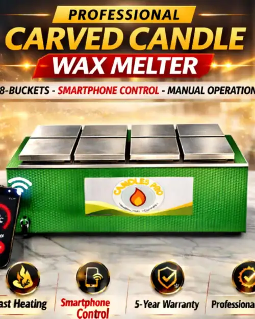 Carved candle wax melter machine 8 buckets with smartphone control candle making equipment CandlesPro