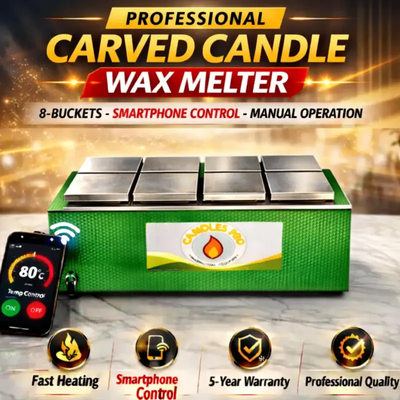 Carved candle wax melter machine 8 buckets with smartphone control candle making equipment CandlesPro