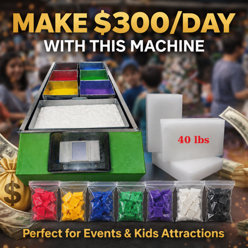 Wax Hands Machine with 40 lbs Paraffin and 7 Color Blocks for Events and Party Business