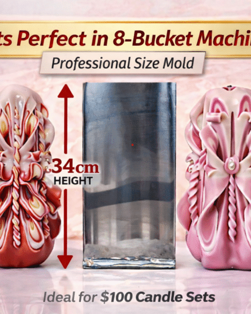 carved candle mold height 34cm example finished candle size professional candle making results