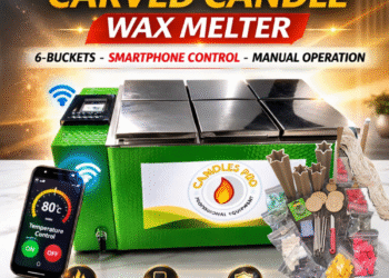 Carved Candle Wax Melter Machine 6 Buckets with Smartphone Control – Start a Profitable Candle Business