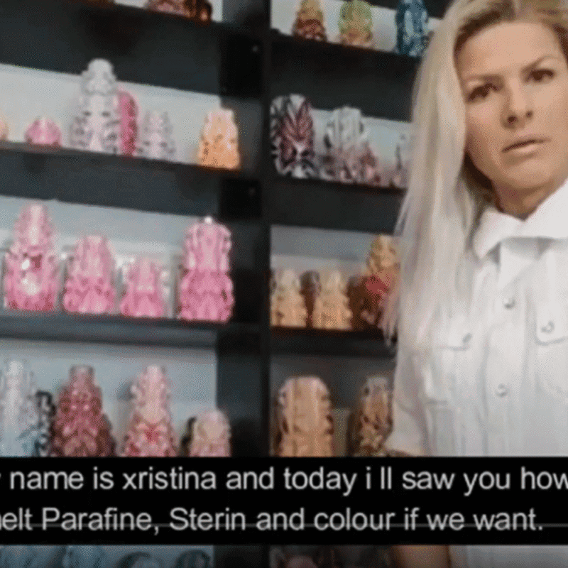 carved candle tutorial instructor teaching candle making step by step video