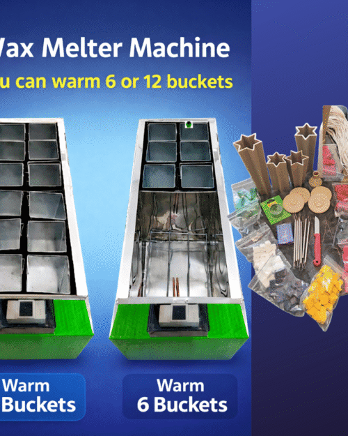 carved candle wax melter machine 6 and 12 buckets with candle making materials for handmade candle business