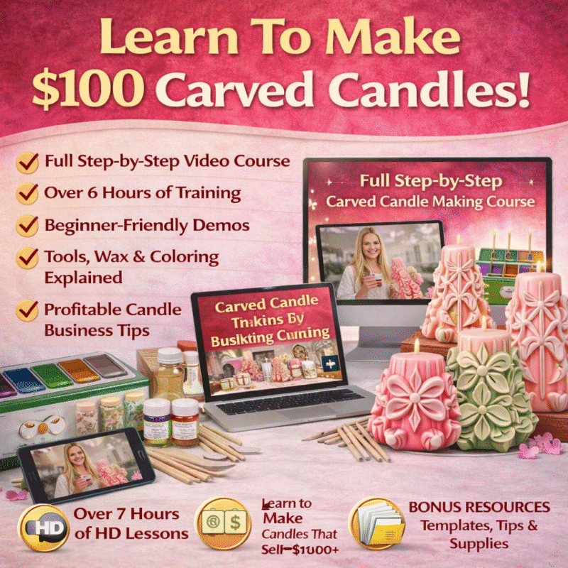 carved candle business tutorial how to make $100 candles step by step training