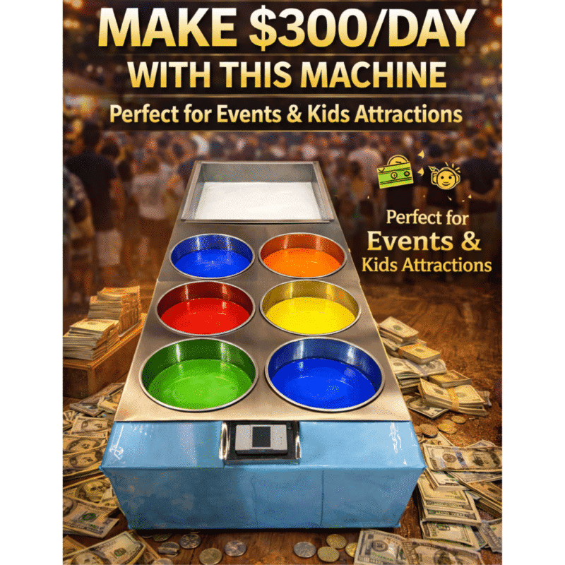 Wax Hands Machine profit example $300 per day festival business equipment 7 buckets