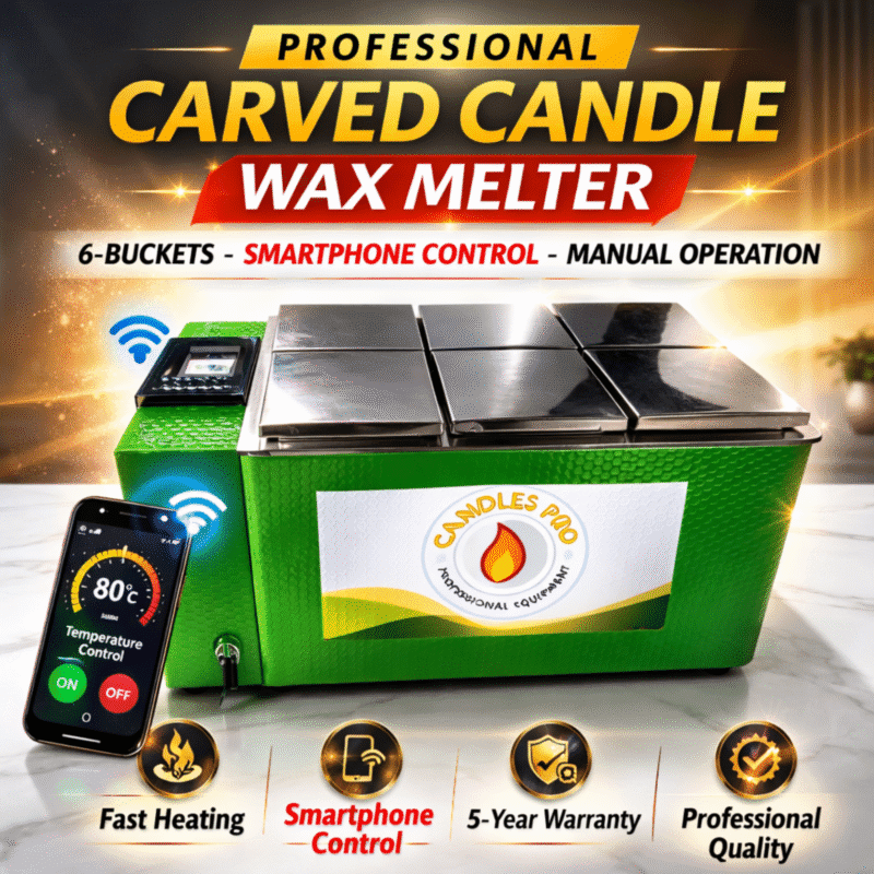 6 bucket candle making machine with smartphone control for carved candle business and wax melting production